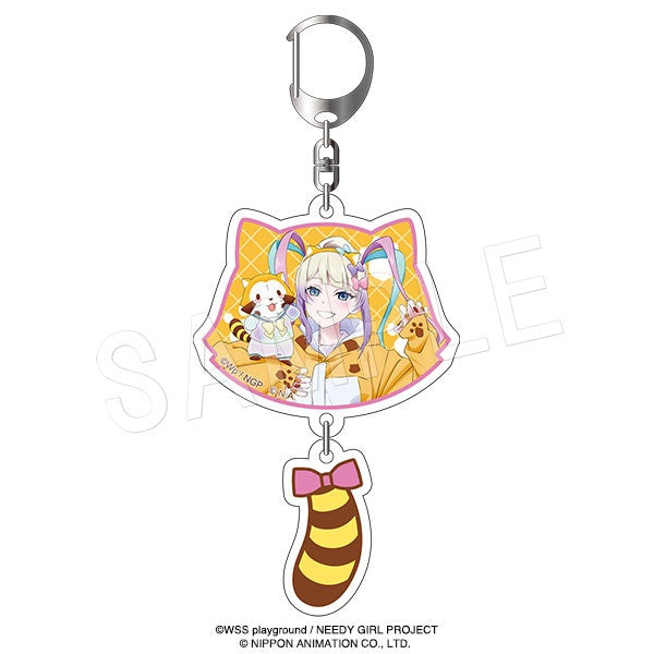 NEEDY GIRL OVERDOSE×ラスカル しっぽ付き2連アクリルキーホルダー 衣装チェンジVer. 超てんちゃん&ラスカル【予約商品】
