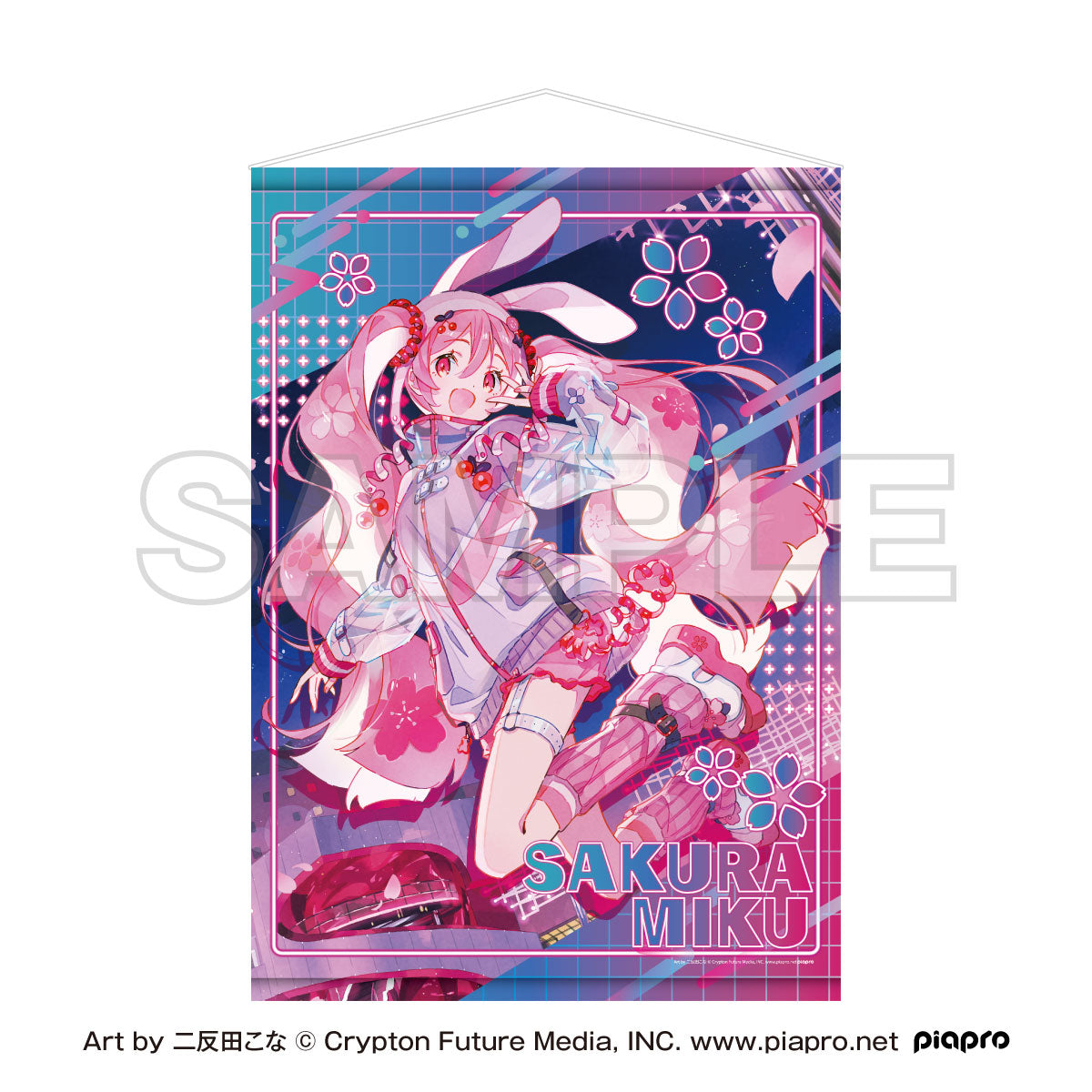 アート・デザイン・音楽 SHUSAKU 桜ミク×Shibuya Sakura Stage B2タペストリー Art by 二反田こな【予約