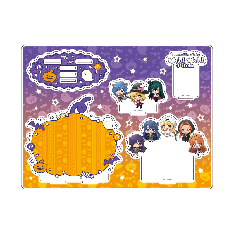 アクリルジオラマ マーメイドメロディー ぴちぴちピッチ 07 集合デザイン ハロウィンVer.(ミニキャライラスト)【予約商品】