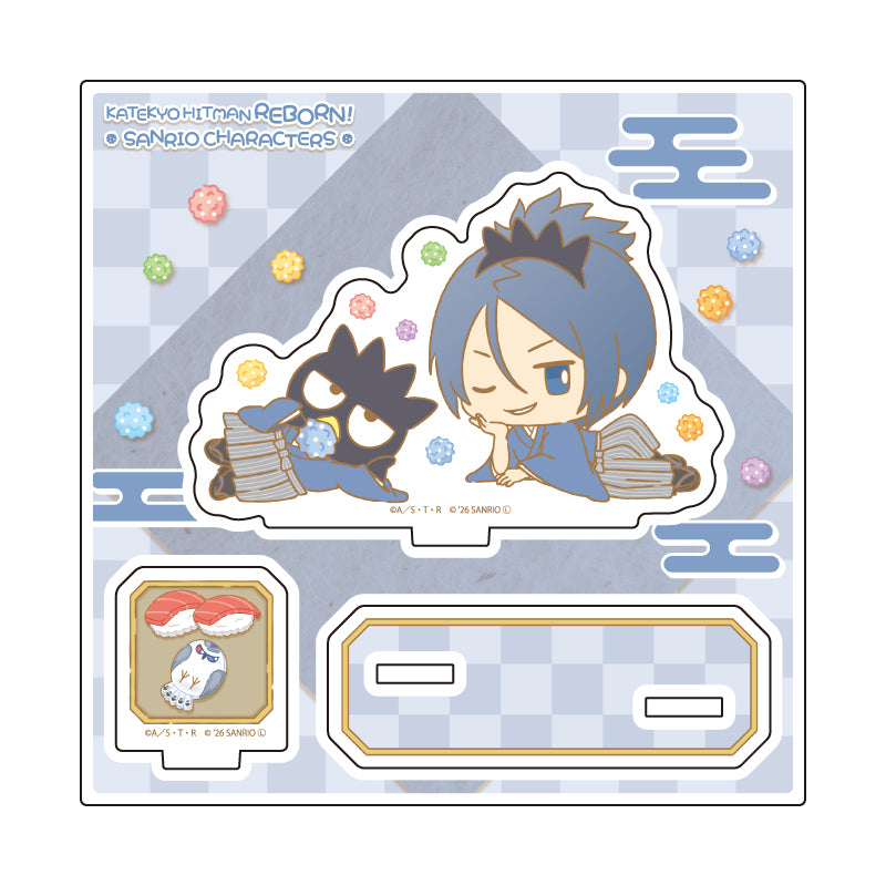 アクリルスタンドプレート 家庭教師ヒットマンREBORN!×SANRIO CHARACTERS 18 六道骸×バッドばつ丸(コラボイラスト)【予約商品】