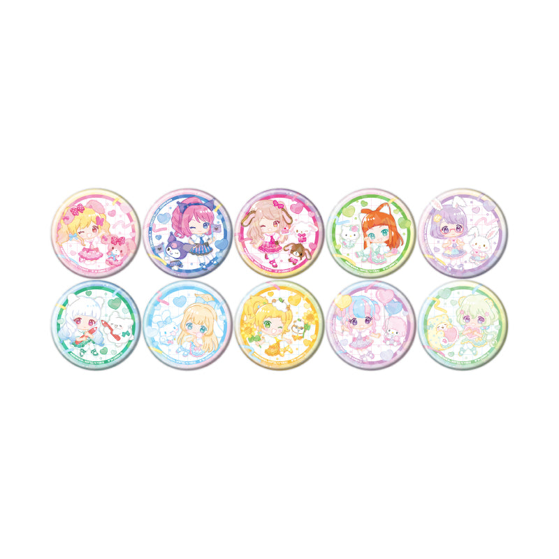 Box/10】ホログラム缶バッジ(57mm) アイカツスターズ!×サンリオ