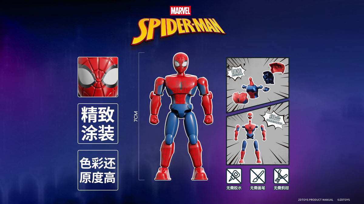 【Box/9】7cm マーベル スパイダーマン I Build シリーズ ブラインドボックス Vol.02【予約商品】