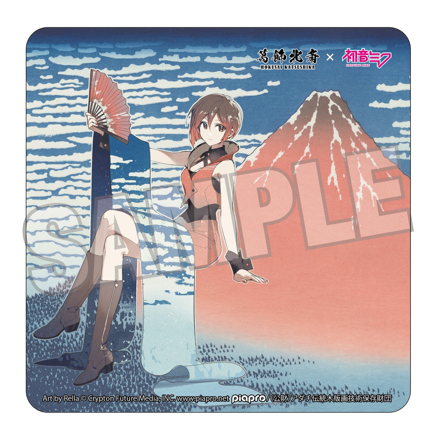 葛飾北斎×初音ミク Rella カーマグネット MEIKO 凱風快晴【予約商品】