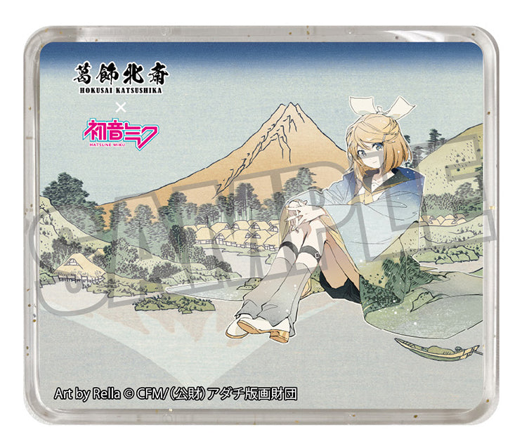 葛飾北斎×初音ミク Rella 立体マグネット 鏡音リン 甲州三坂水面【予約商品】