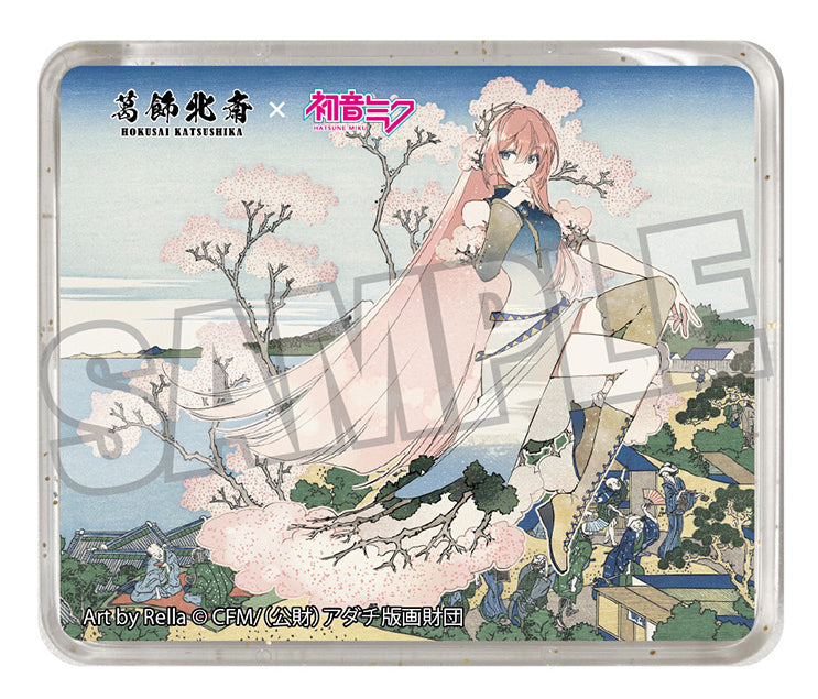葛飾北斎×初音ミク Rella 立体マグネット 巡音ルカ 東海道品川御殿山ノ不二【予約商品】