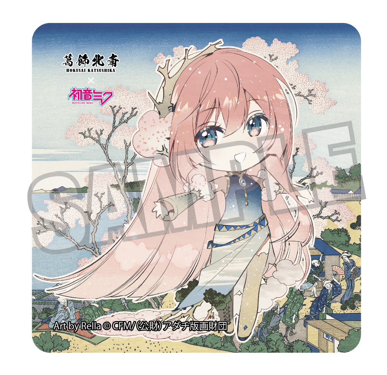 39culture 2020 巡音ルカ 缶バッジ 特典ブロマイド カード/赤倉 葛飾北斎×初音ミク Rella ステッカー 巡音ルカ ミニキャラ 東海道品川