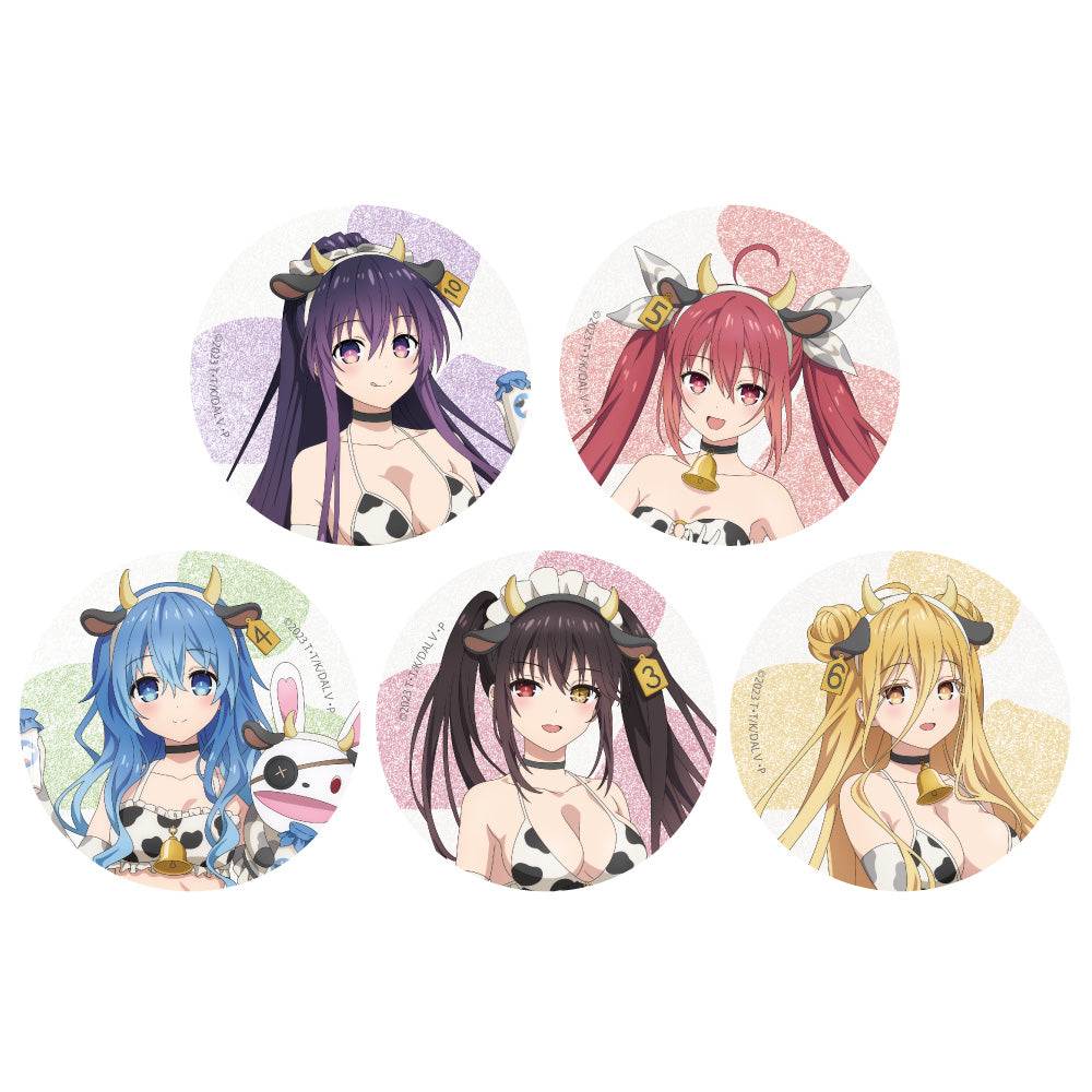 【Box/5】デート・ア・ライブV 描き下ろしトレーディング缶バッジ 牛柄水着/グリッター【予約商品】