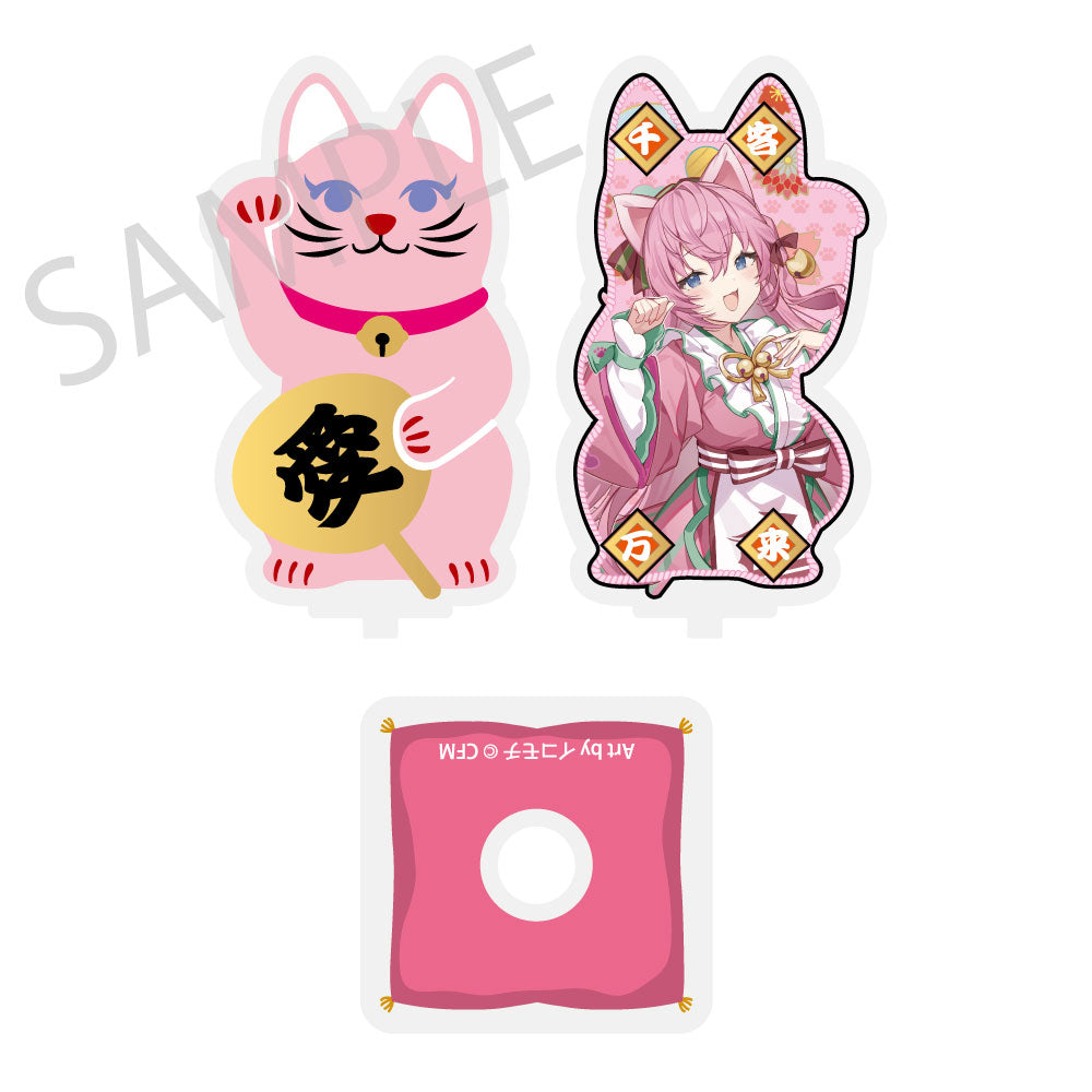 初音ミク×招き猫×真夏の熊谷 まわるダイカットアクリルスタンド 巡音ルカ Art by イコモチ【予約商品】