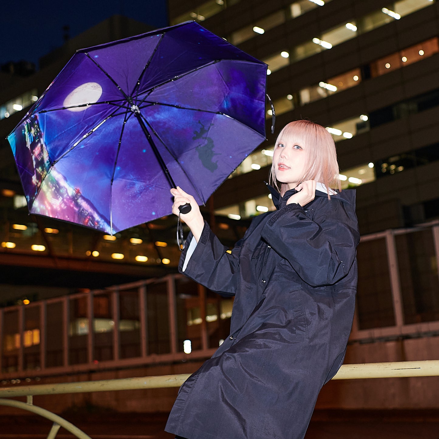 『よふかしのうた』UVカット機能付晴雨兼用折りたたみ傘