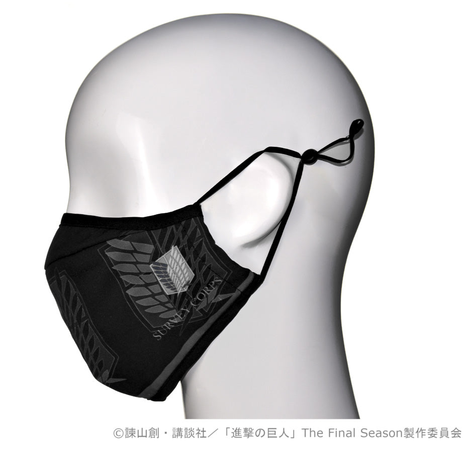 進撃の巨人 マスク -エンブレム リヴァイ 黒-【再販】【お取り寄せ商品】