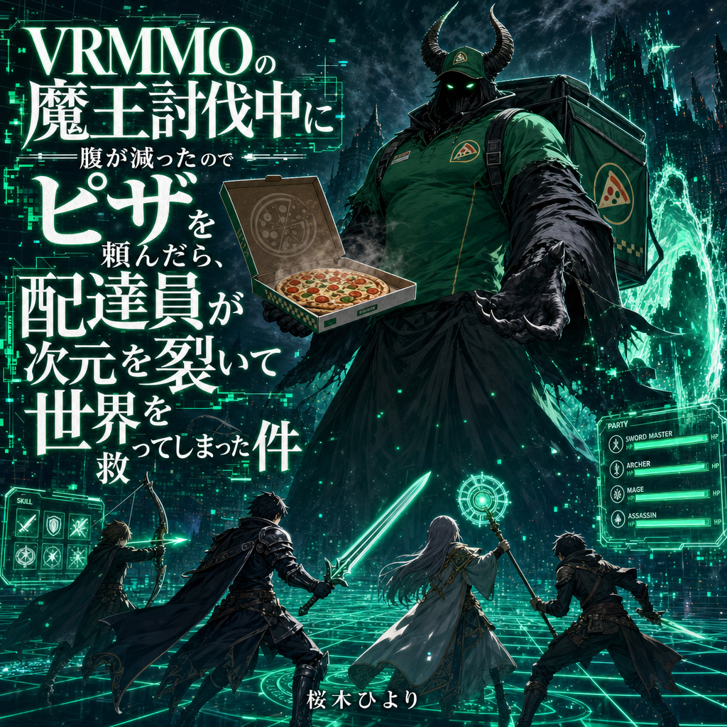 【オーディオブック】VRMMOの魔王討伐中に腹が減ったのでピザを頼んだら、配達員が次元を裂いて世界を救ってしまった件