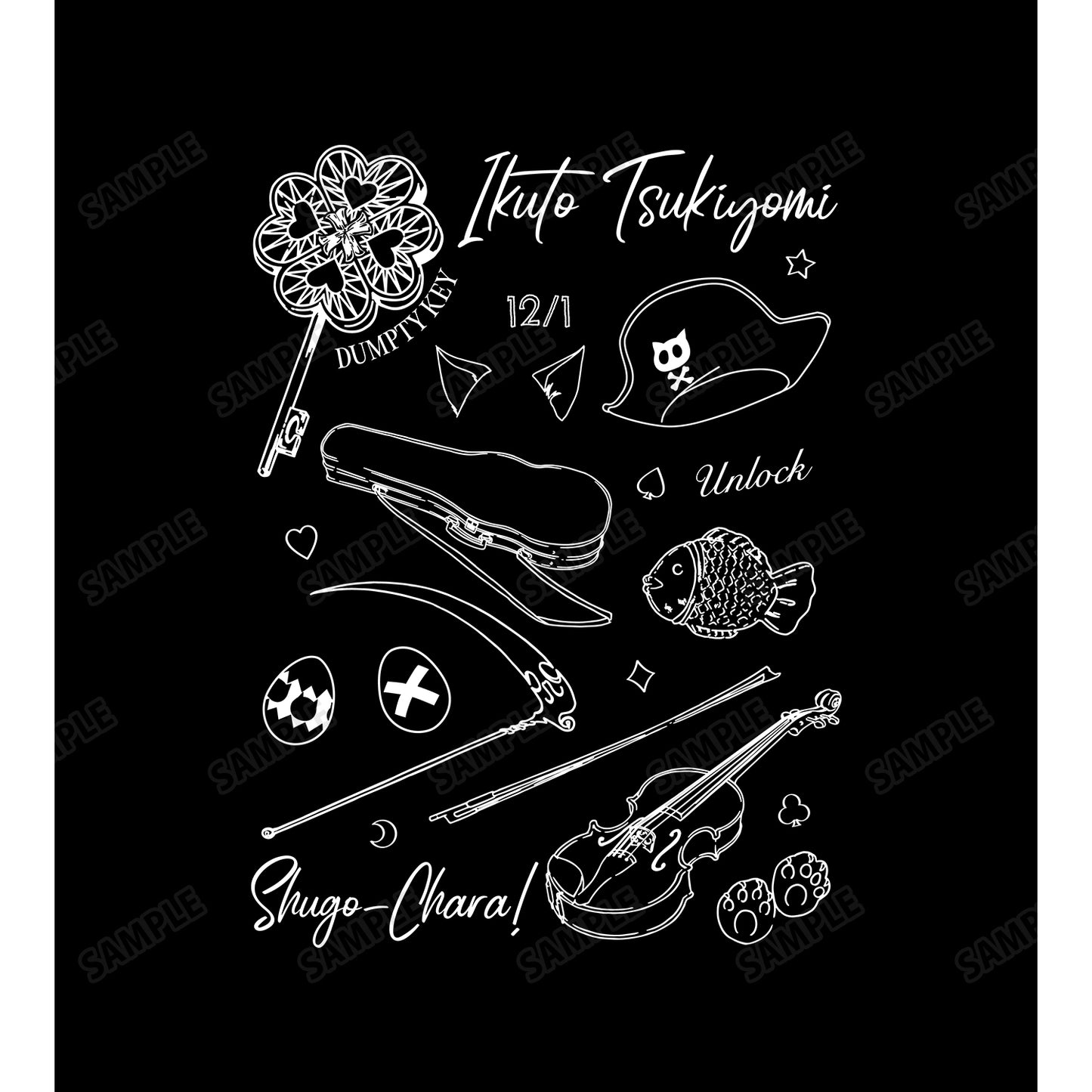 しゅごキャラ! 月詠幾斗 Ani-Sketch バックプリントジップパーカー