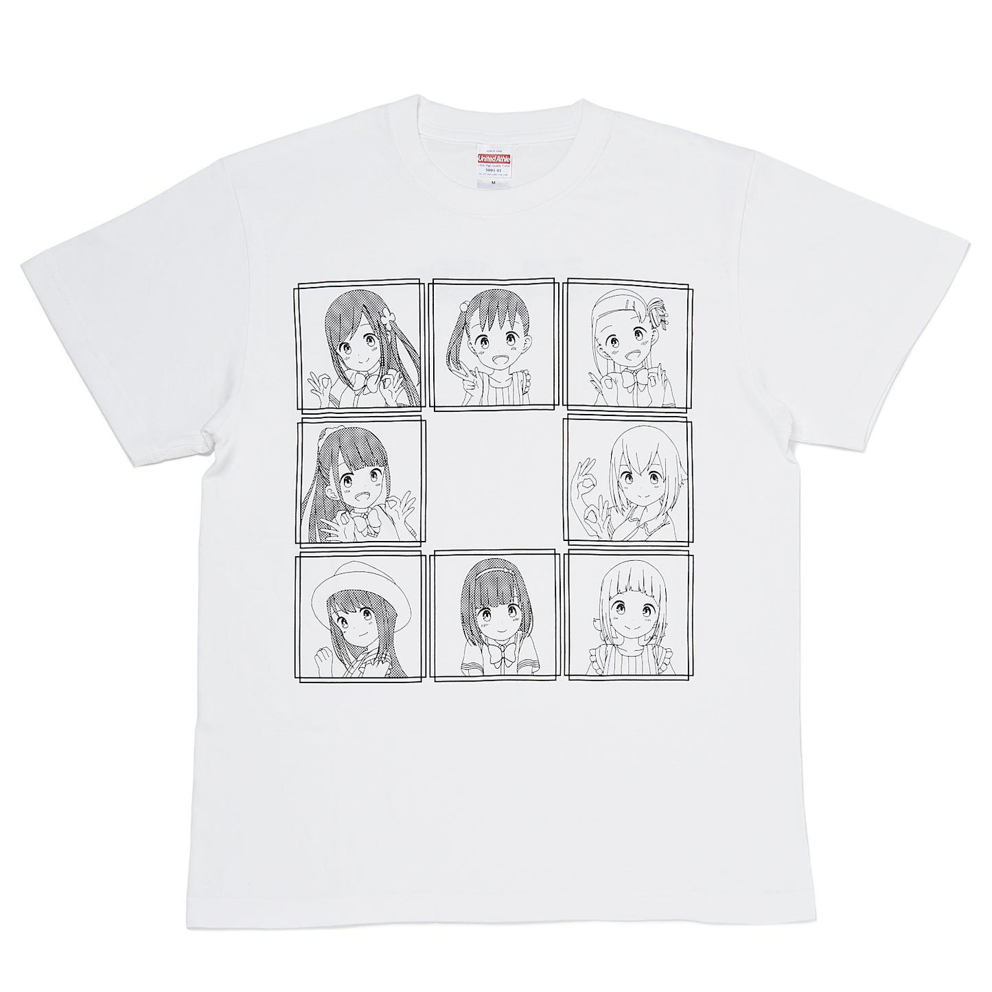 三ツ星カラーズ×ひとりぼっちの○○生活 モノクロTシャツ(白)