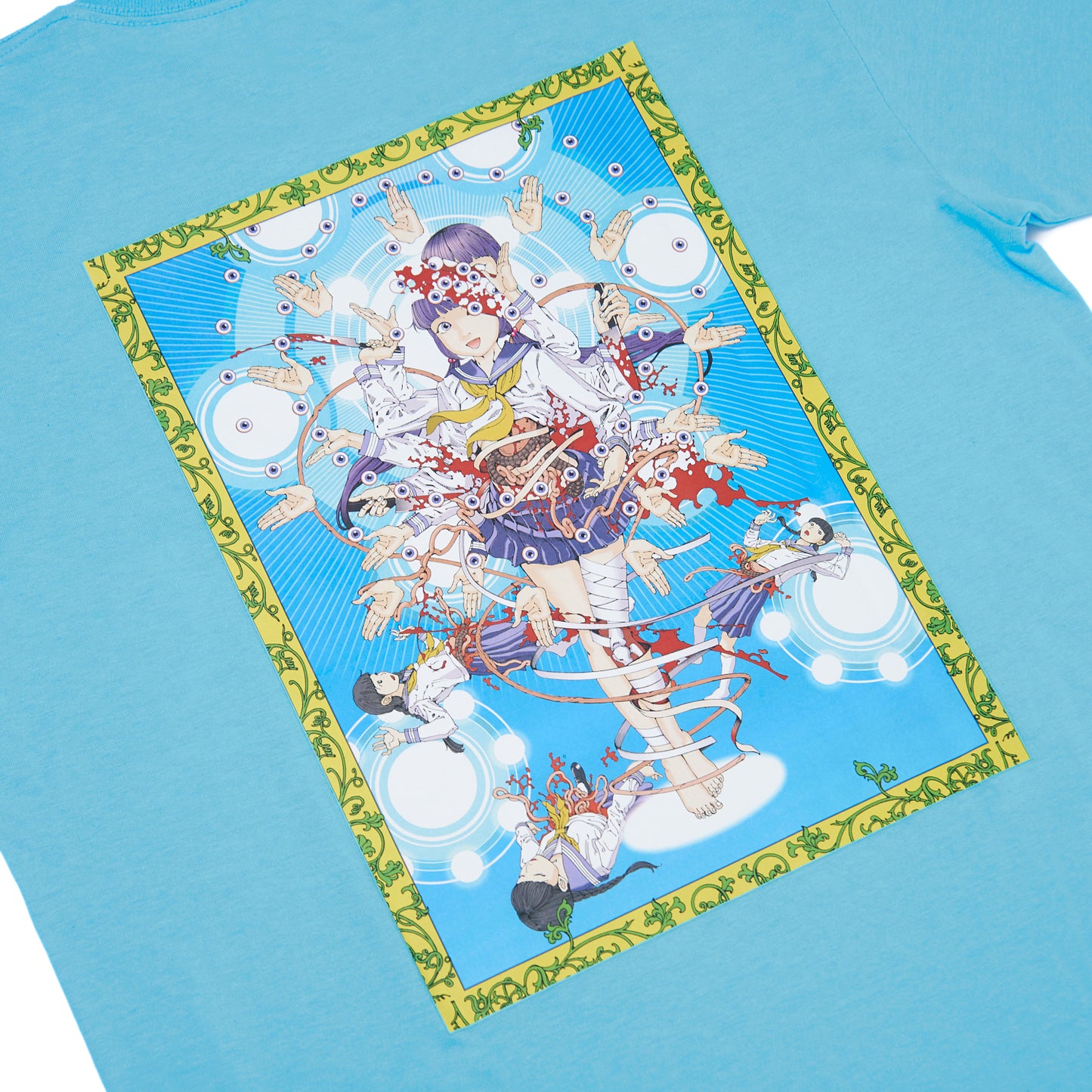 駕籠真太郎 Tシャツ アクアブルー