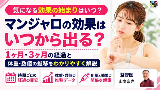 マンジャロの効果はいつから出る？1ヶ月・3ヶ月の経過と体重・数値の推移に関する臨床データを解説