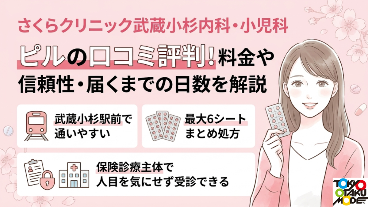 さくらクリニック武蔵小杉内科・小児科のピルの口コミ評判！料金や信頼性・届くまでの日数を解説