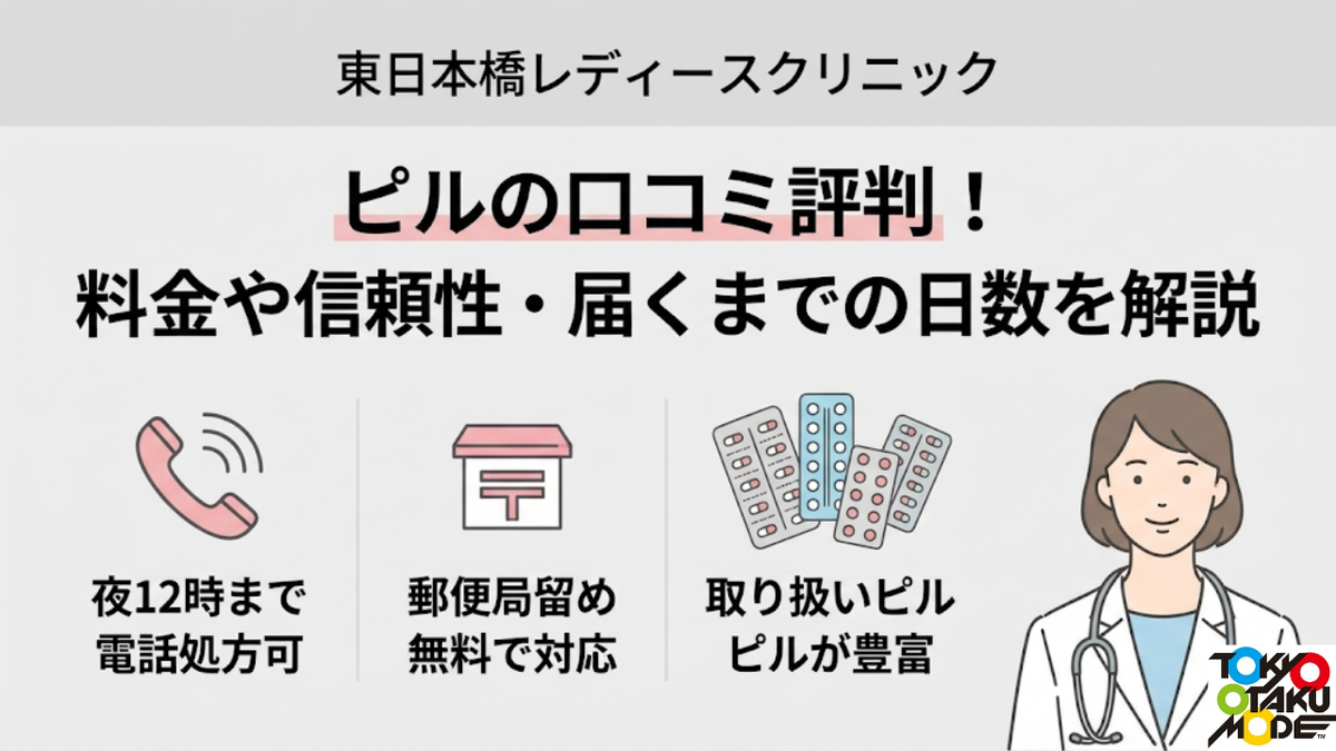 東日本橋レディースクリニックのピルの口コミ評判！料金や信頼性・届くまでの日数を解説