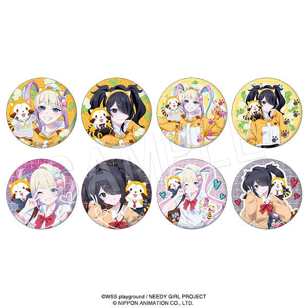 【Box/8】NEEDY GIRL OVERDOSE×ラスカル トレーディンググリッター缶バッジ 衣装チェンジVer./平成制服スタイルVer.【予約商品】
