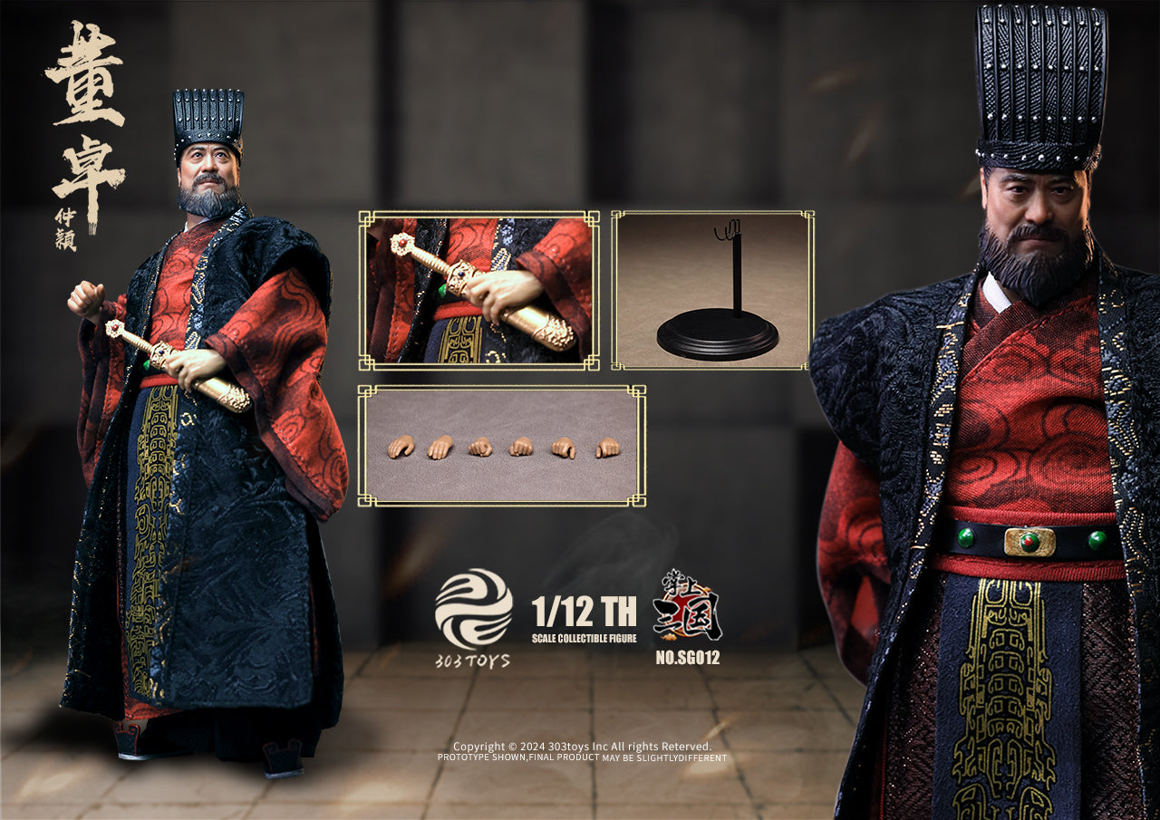303TOYS 掌中三国志 SG012 太師・董卓(とうたく)-仲穎(ちゅうえい) 1/12スケール可動フィギュア【予約商品】