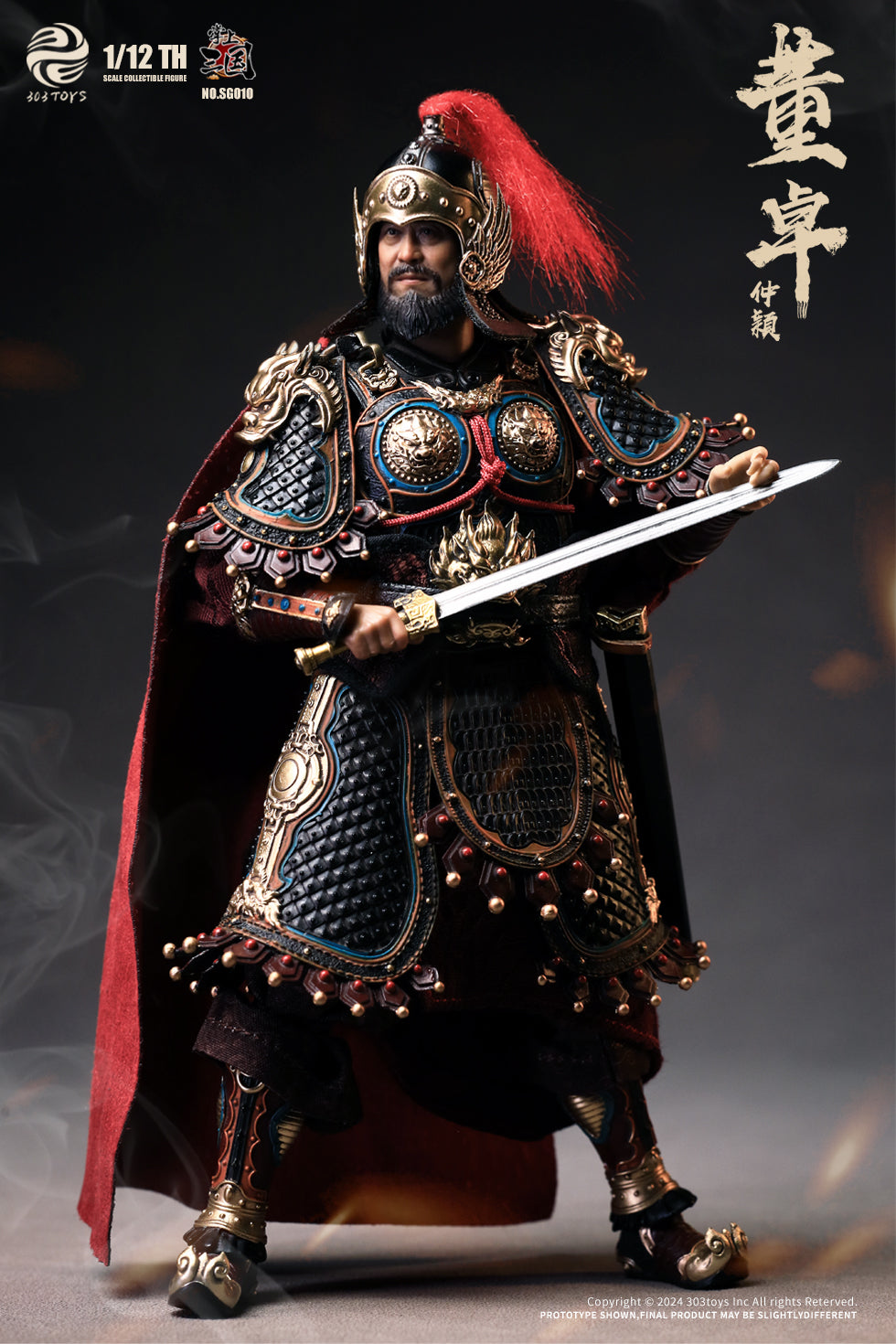 303TOYS 掌中三国志 SG010 郿侯董卓(とうたく)-仲穎(ちゅうえい) 1/12スケール可動フィギュア 通常版【予約商品】
