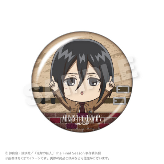 進撃の巨人 ぽいんつ缶バッジ ミカサ・アッカーマン【予約商品】