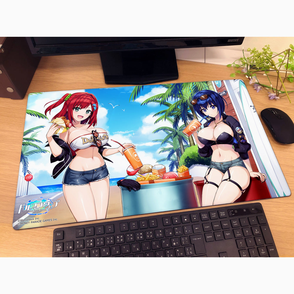 ドルフィンウェーブ ラバーマット スリーブ 咲宮入華 都条みちる セット ドルフィンウェーブ 描き下ろしラバーマット 咲宮入華&都条みちる