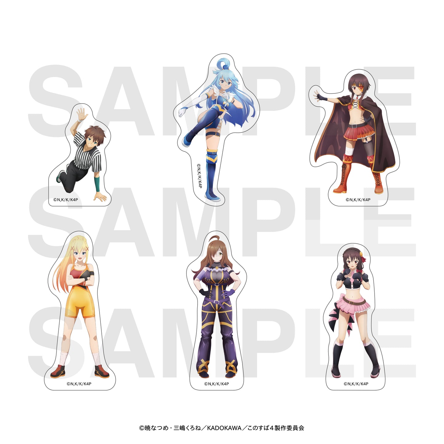 この素晴らしい世界に祝福を! ダイカットステッカーセット 描き下ろしイラスト プロレスラー!【予約商品】