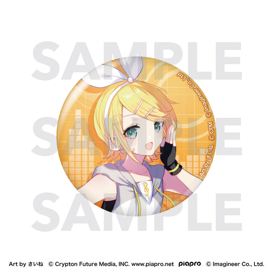 ピアプロキャラクターズ Fit Boxing feat. 初音ミク Art by さいね グリッター缶バッジ 鏡音リン【予約商品】