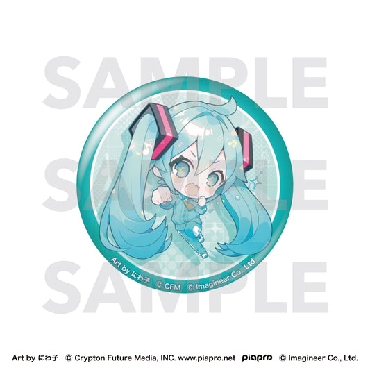 ピアプロキャラクターズ Fit Boxing feat. 初音ミク Art by にわ子 グリッター缶バッジ 初音ミク【予約商品】