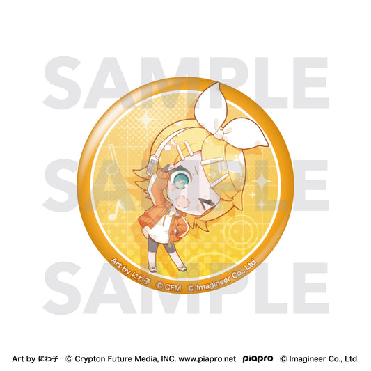 ピアプロキャラクターズ Fit Boxing feat. 初音ミク Art by にわ子 グリッター缶バッジ 鏡音リン【予約商品】