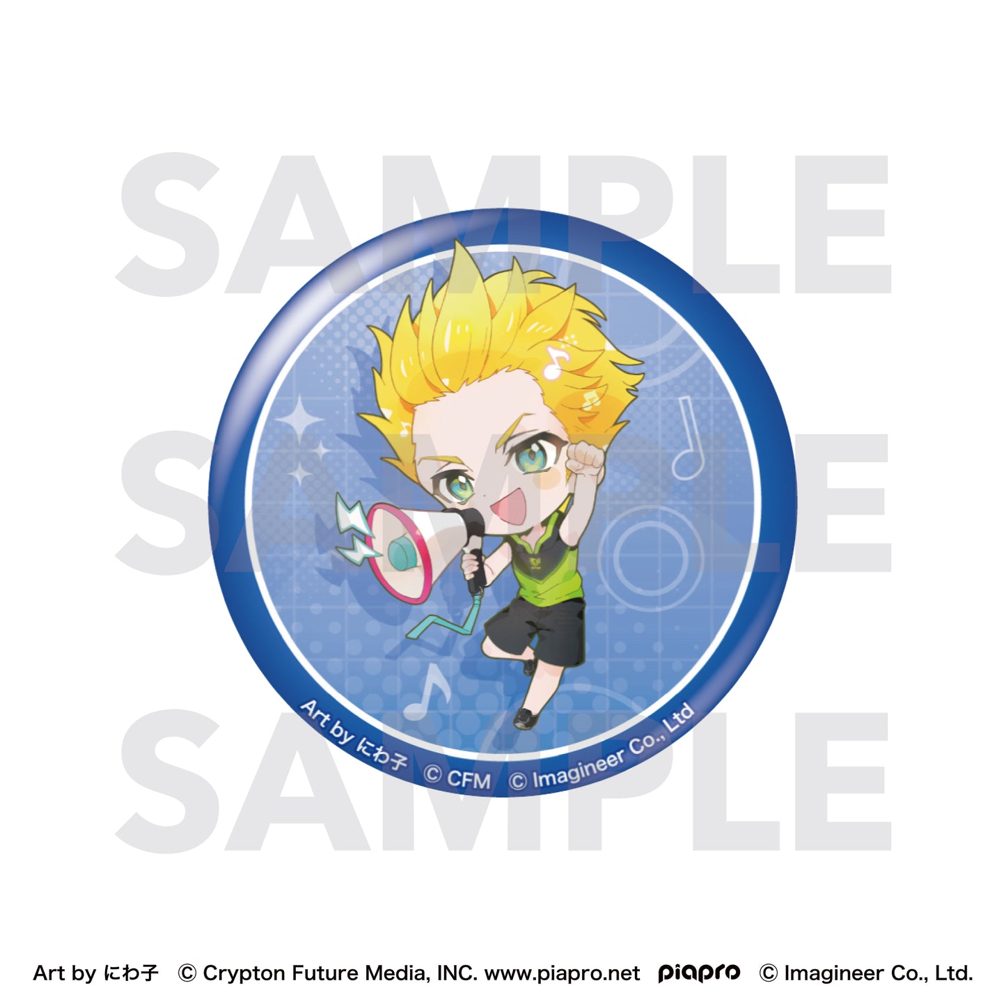ピアプロキャラクターズ Fit Boxing feat. 初音ミク Art by にわ子 グリッター缶バッジ エヴァン【予約商品】