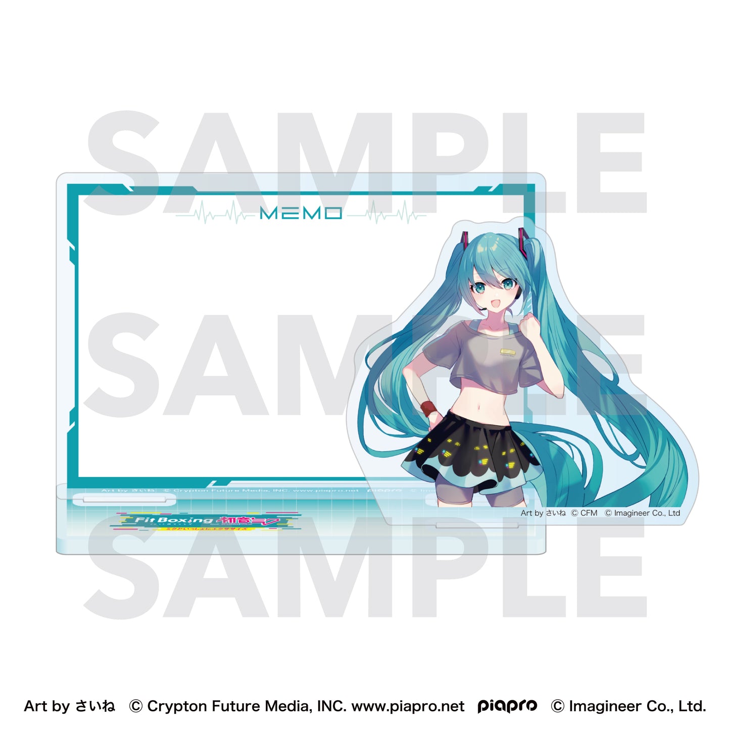 ピアプロキャラクターズ Fit Boxing feat. 初音ミク Art by さいね アクリルメモスタンド 初音ミク【予約商品】