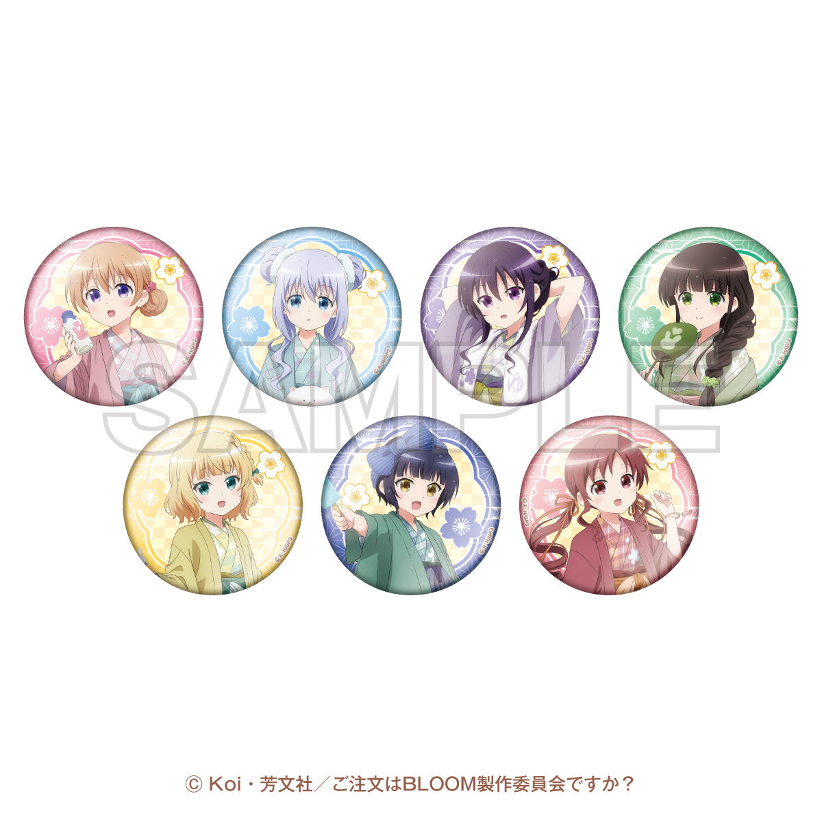 【Box/7】ご注文はうさぎですか? BLOOM ご注文はお湯どころですか?-ぽかぽか湯けむりたいむ- トレーディング缶バッジ【予約商品】