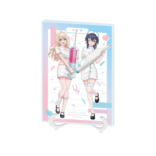 アクリルアートボード A5サイズ クラスで2番目に可愛い女の子と友だちになった 01 朝凪海&天海夕 ナースVer.(描き下ろしイラスト)【予約商品】