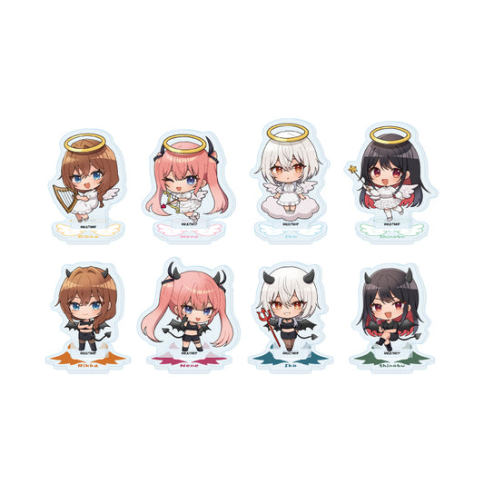 【Box/8】アクリルぷちスタンド 真夜中ハートチューン 01 天使&悪魔Ver.(ミニキャライラスト)【予約商品】