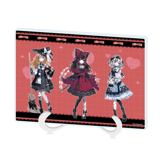 アクリルアートボード A5サイズ 東方Project 01 霊夢&魔理沙&アリス 病みかわいいVer.(描き起こしイラスト)【予約商品】