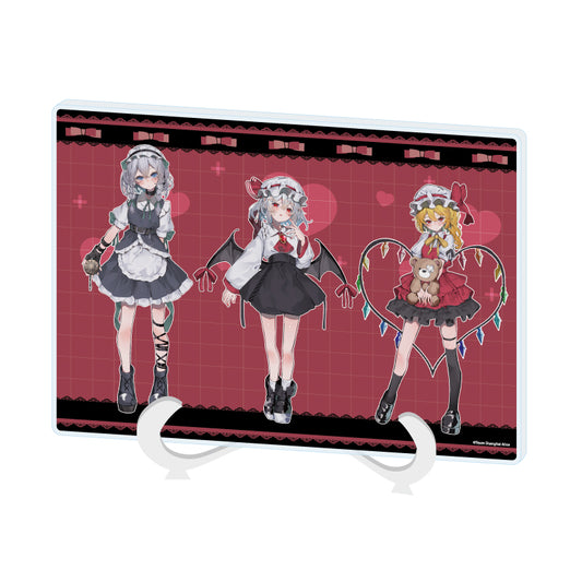 アクリルアートボード A5サイズ 東方Project 05 レミリア&フラン&咲夜 病みかわいいVer.(描き起こしイラスト)【予約商品】