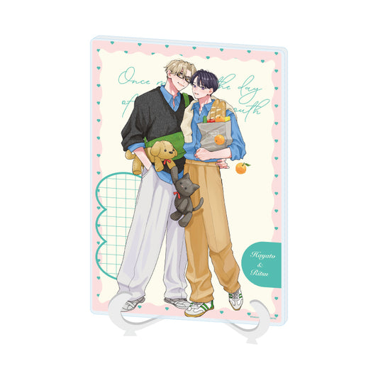 アクリルアートボード A5サイズ アオハル・ワンスモア 01 隼人&律(描き下ろしイラスト)【予約商品】