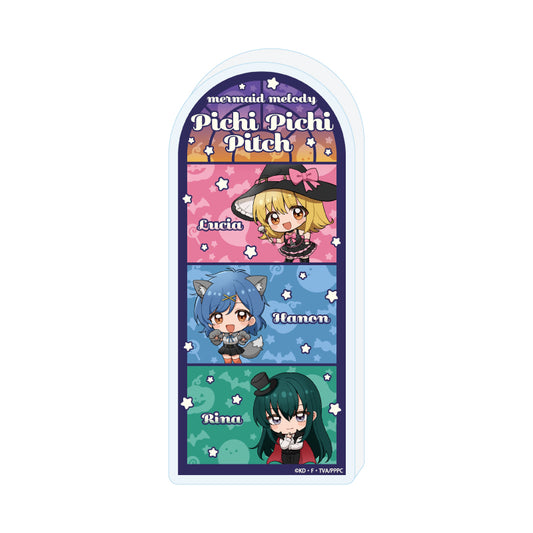 ミニアクリルブロック マーメイドメロディー ぴちぴちピッチ 01 るちあ&波音&リナ ハロウィンVer.(ミニキャライラスト)【予約商品】