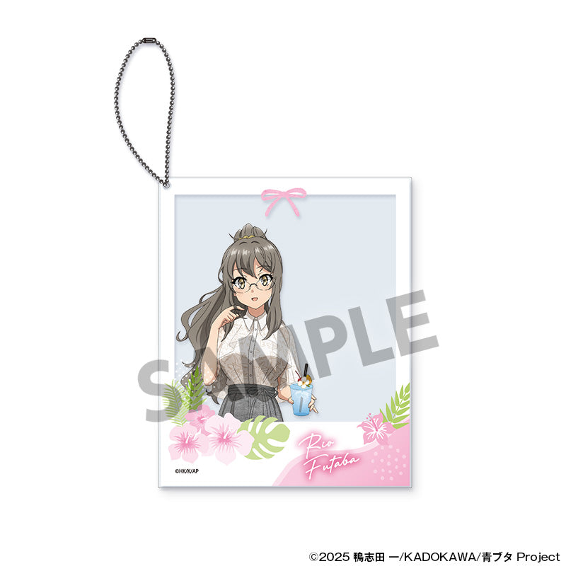 青春ブタ野郎シリーズ 描き下ろしポラロイド風アクリルキーホルダー 双葉理央 バカンスVer.【予約商品】