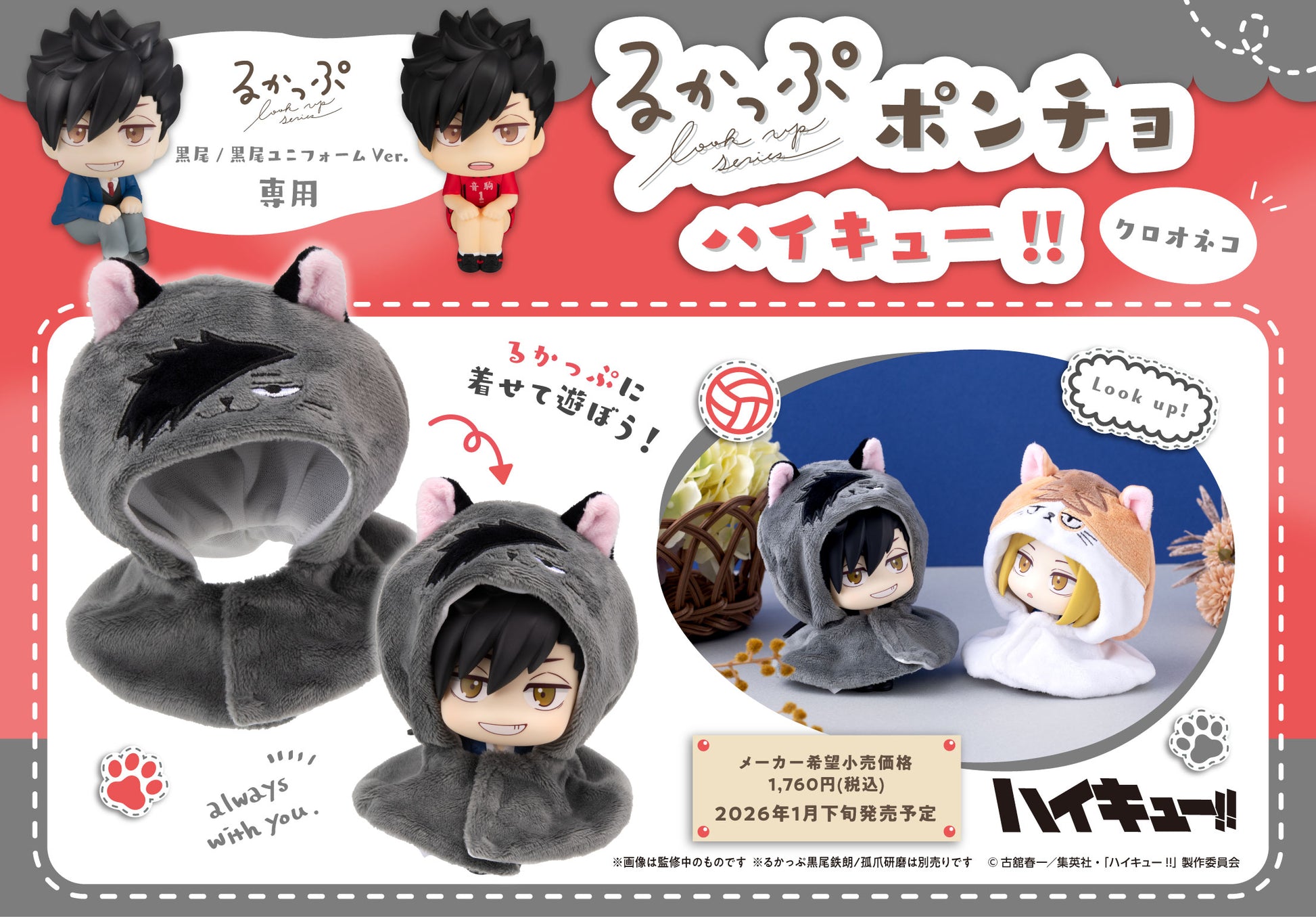 るかっぷ ポンチョ ハイキュー!! クロオネコ【予約商品】