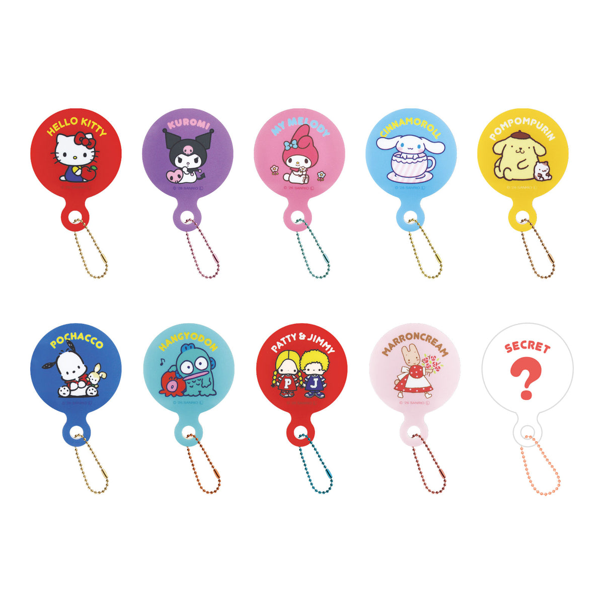 【Box/10】サンリオキャラクターズ シークレットアクリルミニミラーキーホルダー 丸型【予約商品】