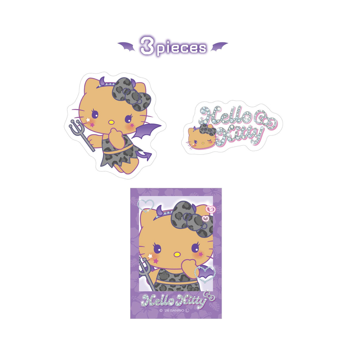 サンリオキャラクターズ クリアホログラムステッカーセット ハローキティ/こんがり小悪魔【予約商品】