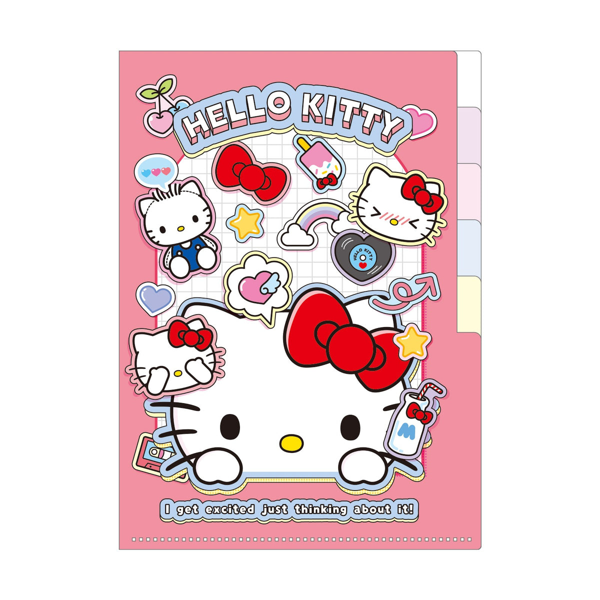 サンリオキャラクターズ 5インデックスクリアファイル ペタペタステッカーズ2/ハローキティ【予約商品】