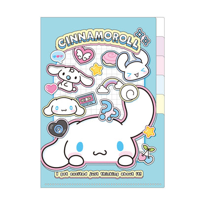 サンリオキャラクターズ 5インデックスクリアファイル ペタペタステッカーズ2/シナモロール【予約商品】