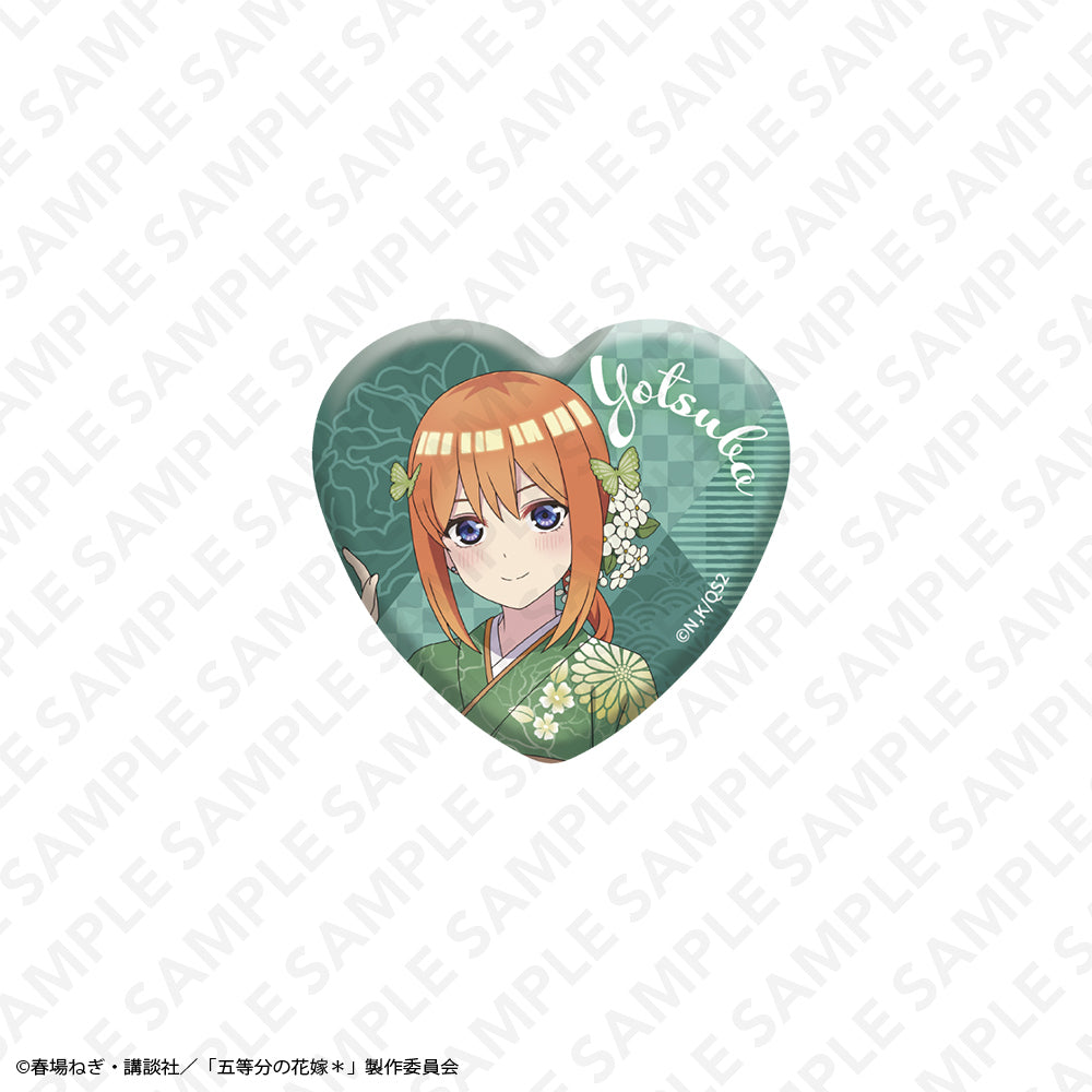 五等分の花嫁* オーロラハート型缶バッジ 中野四葉【予約商品】