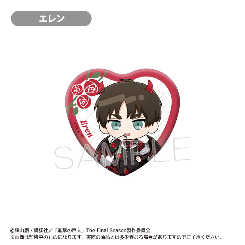 【Box/6】進撃の巨人 ミニキャラハート缶バッジ DEVIL Ver.【予約商品】