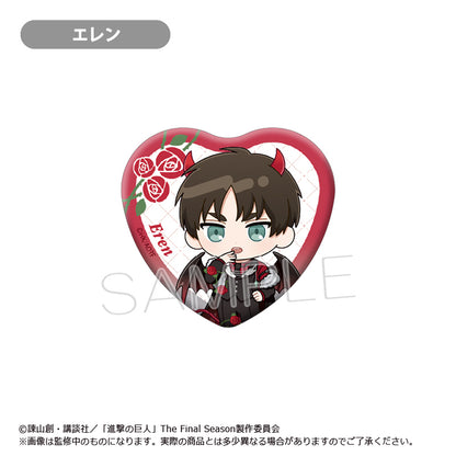 【Box/6】進撃の巨人 ミニキャラハート缶バッジ DEVIL Ver.【予約商品】