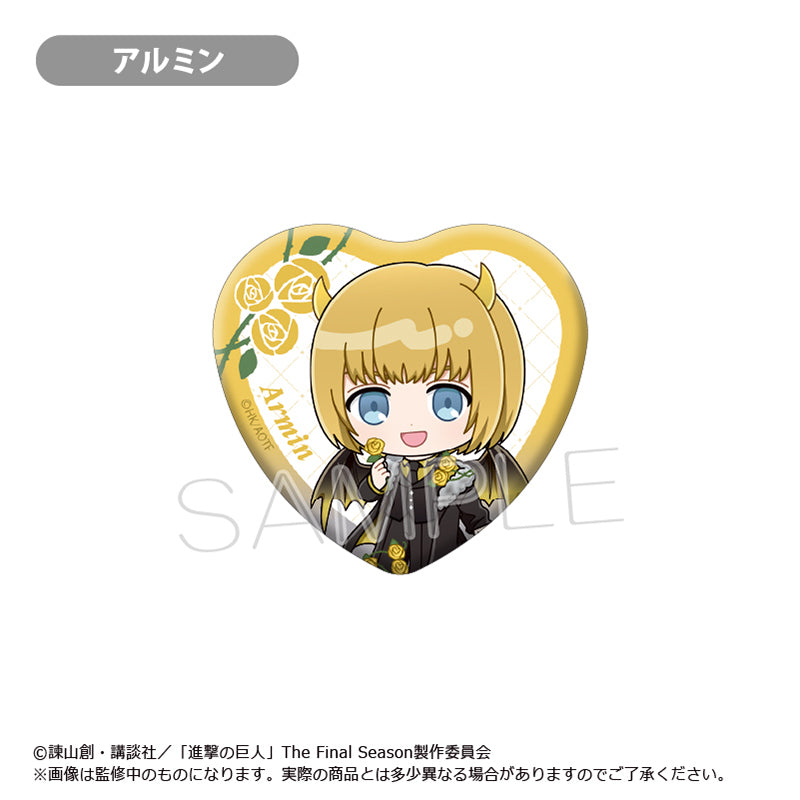 【Box/6】進撃の巨人 ミニキャラハート缶バッジ DEVIL Ver.【予約商品】