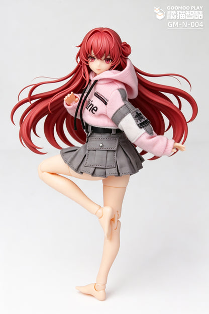 GOOMOO GM-N-004 パーカー&スカートセット 1/12スケール可動フィギュア用着せ替え服【予約商品】